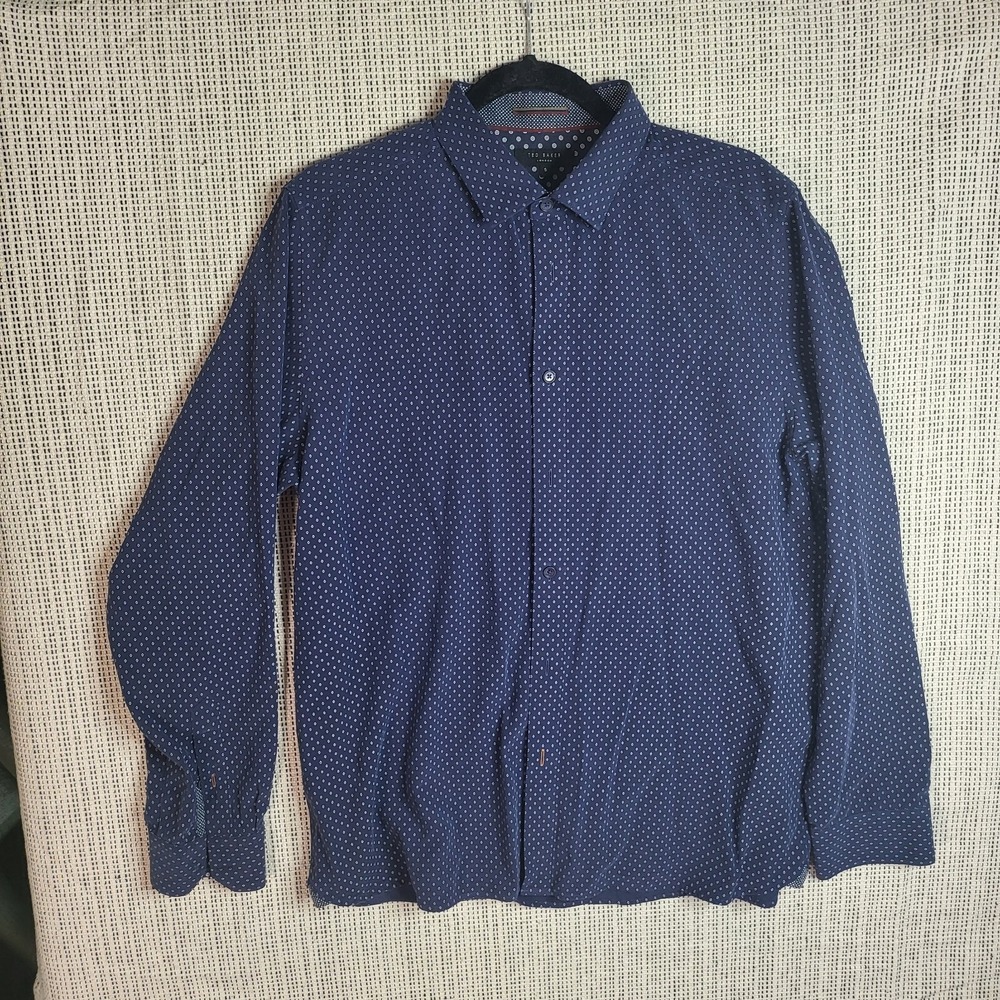 Ted Baker Button Down Shirt Floral Print Mens Sz 5 Cotton Summer Spring Casual